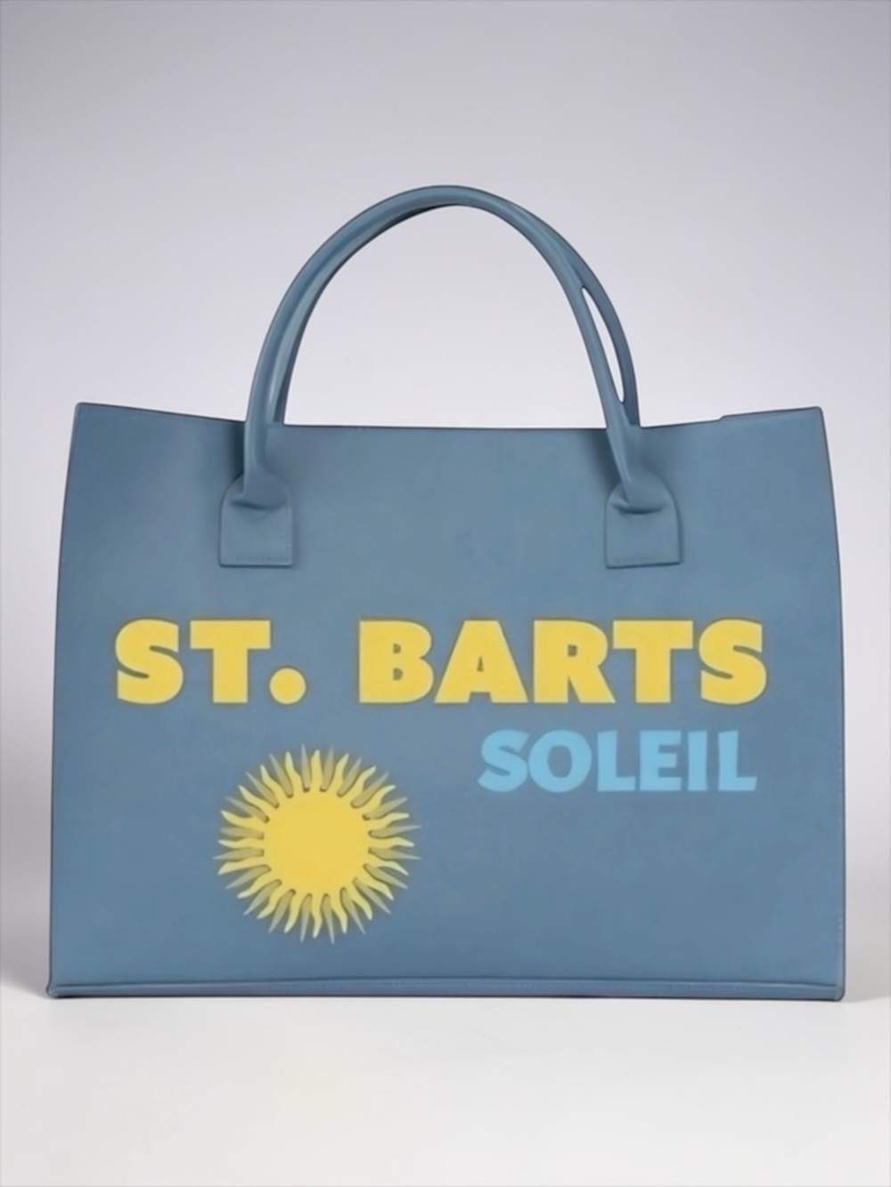 St. Barts Soleil Blue Tote Bag Large Graphic Beach Travel Bag NWT